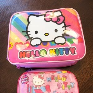 Hello Kitty Rainbow Insulated Lunch Box and Pencil Case